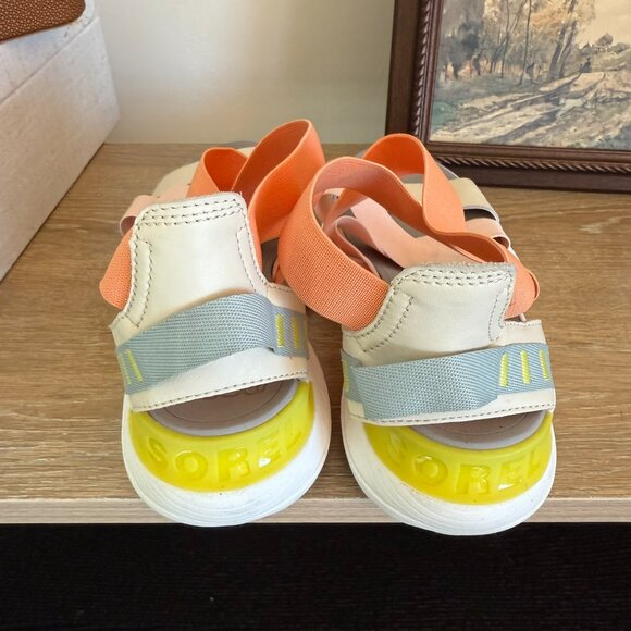 Sorel Explorer Blitz Pink & Coral Gradiant Multistrap Sandal 8 - Picture 2 of 7